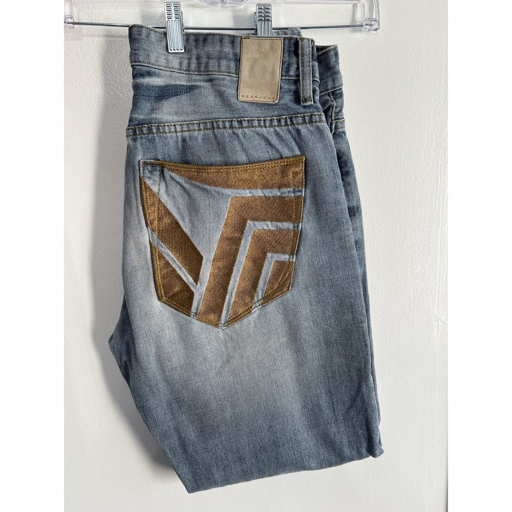 SEAN JOHN‎ Jeans Mens 32 BEDFORD Med Wash Denim Classic Straight Leg Pants Vtg